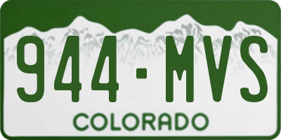 CO license plate 944MVS
