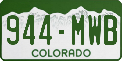 CO license plate 944MWB