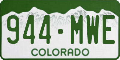 CO license plate 944MWE