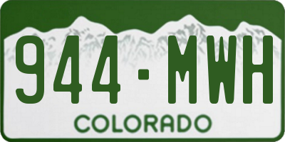 CO license plate 944MWH