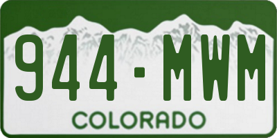 CO license plate 944MWM