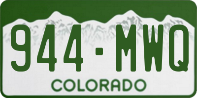 CO license plate 944MWQ