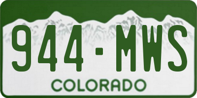 CO license plate 944MWS