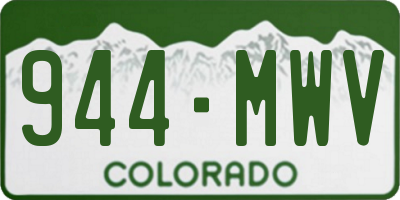 CO license plate 944MWV