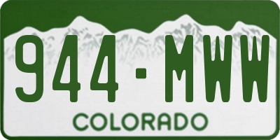 CO license plate 944MWW