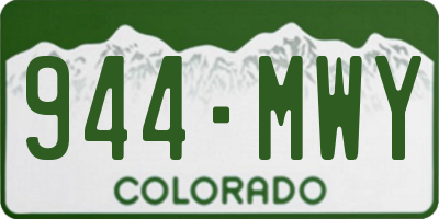 CO license plate 944MWY
