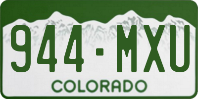 CO license plate 944MXU
