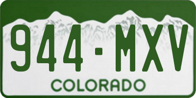 CO license plate 944MXV