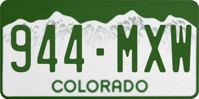 CO license plate 944MXW