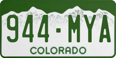 CO license plate 944MYA