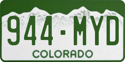 CO license plate 944MYD