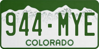 CO license plate 944MYE