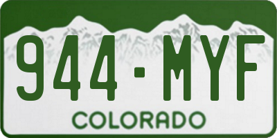 CO license plate 944MYF
