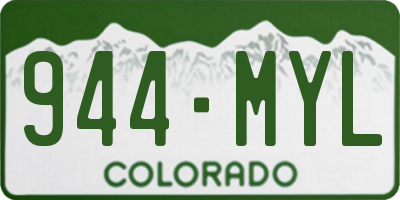 CO license plate 944MYL