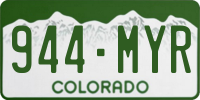 CO license plate 944MYR