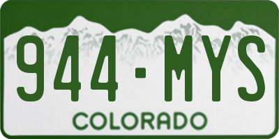 CO license plate 944MYS