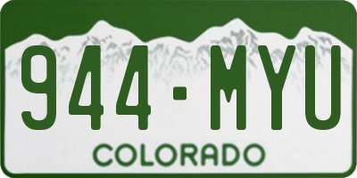 CO license plate 944MYU