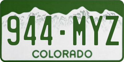 CO license plate 944MYZ