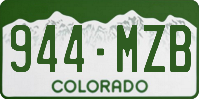 CO license plate 944MZB