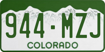 CO license plate 944MZJ