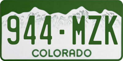 CO license plate 944MZK