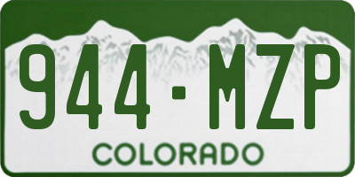 CO license plate 944MZP
