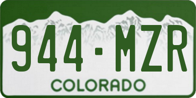 CO license plate 944MZR