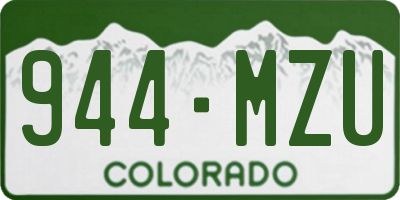 CO license plate 944MZU