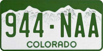 CO license plate 944NAA