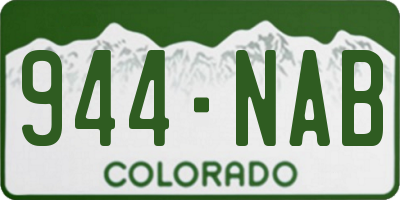 CO license plate 944NAB