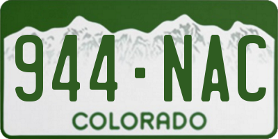 CO license plate 944NAC