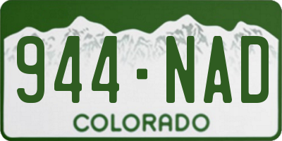 CO license plate 944NAD