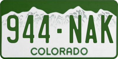 CO license plate 944NAK