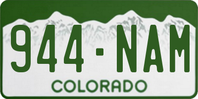 CO license plate 944NAM