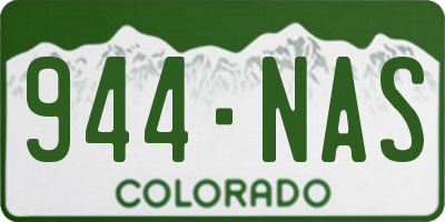 CO license plate 944NAS