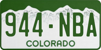 CO license plate 944NBA