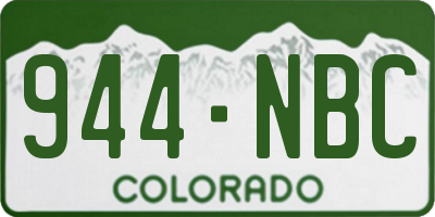 CO license plate 944NBC