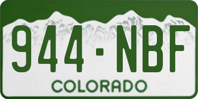 CO license plate 944NBF