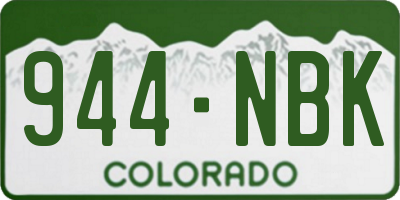 CO license plate 944NBK