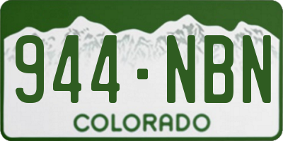 CO license plate 944NBN