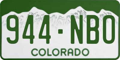 CO license plate 944NBO