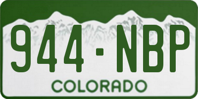 CO license plate 944NBP