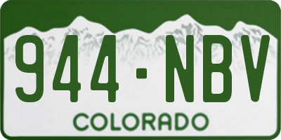 CO license plate 944NBV