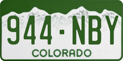 CO license plate 944NBY