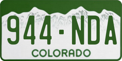 CO license plate 944NDA