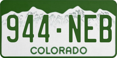 CO license plate 944NEB