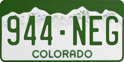 CO license plate 944NEG