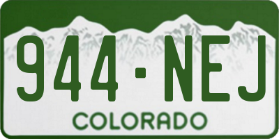 CO license plate 944NEJ