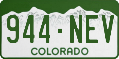 CO license plate 944NEV