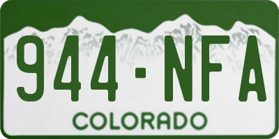 CO license plate 944NFA